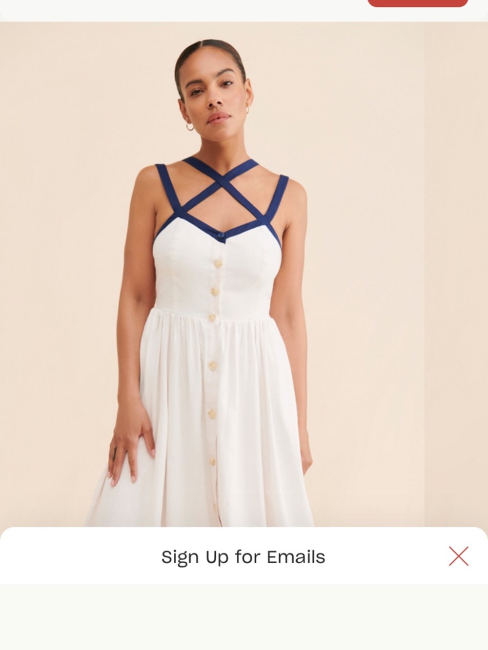 Maeve Anthropologie Anthro White Linen Button Front Midi Dress Size 6